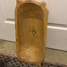Large 19th C. American Wood Dough Bowl picture