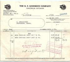 1942 B.F. Goodrich Footwear Division billhead, paid. picture