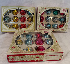 Beautiful Vintage  Christmas  Original Box Shiny Brite Multi color Ornament Lot picture