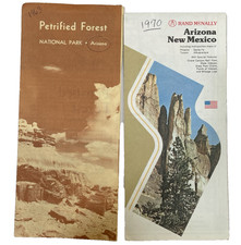 1963 Petrified Forest Nat'l Park AZ Rand McNally AZ and NM Original Map 1970 vtg picture