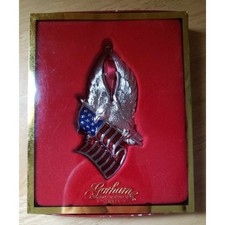 Gorham Eagle of Liberty Silverplate Ornament USA Flag United We Stand NIB picture