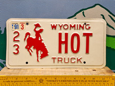 1991 Wyoming Truck Vanity License Plate HOT Fire Fighter Bucking Horse Vintage picture