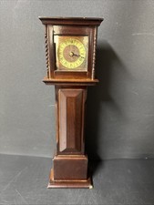 VINTAGE BOMBAY COMPANY MINI GRANDFATHER CLOCK WOOD 1991 MANTLE WORKS picture