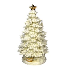 Mikasa KT275-925 Illuminated Porcelain Christmas Tree Cream Holiday w Box picture