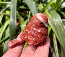 1pc Natural Sesame stone Quartz Carved Bird Skull Crystal Reiki Decor Gift 2.4'' picture