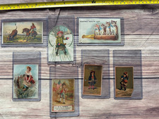 Lot of 7 Vintage Antique Advertising Prints Postcards Trade Cards Early 1900's picture