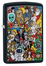 Zippo Where's Windy Design Black Matte Windproof Pocket Lighter, 218-074227 picture