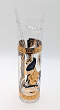 Mid-Century Fred Press Trojan Horse Cocktail Pitcher Black Gold + 2 Stirrers picture