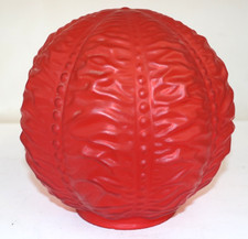 Vintage Red Frosted Satin Glass Globe Lamp Shade MCM picture
