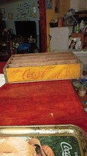 Vintage Wooden Coca-Cola Bottle Crate Yellow Drink Coca-Cola in Bottles Divider picture