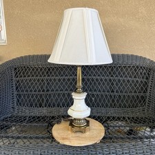 Mid 20th Century Stiffel Brass and White Porcelain Lamp picture