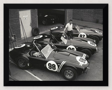 12X9.5 FRAMED CARROLL SHELBY COBRA 1963 USRRC MFG. WINNERS REPROD PRINT picture