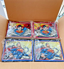 VTG Case Lot 4 3-D NOS Superman Metal Tin Box Co Brand Lunch Box DC Comics 2000 picture