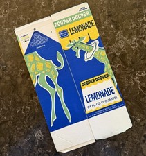 1969 Vintage ZOOPER DOOPER Lemonade Drink Carton - Giraffe Meadow Gold UNUSED picture