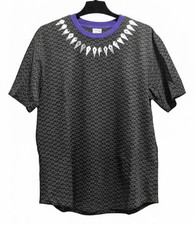 Disney Marvel Black Panther T-Shirt Size Large Black Purple Wakanda Forever New picture