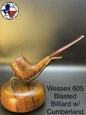 Vintage Wessex 605 Blasted Billiard W/Cumberland Tobacco Pipe picture