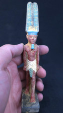 Ancient Egyptian Rare Pharaoh Statue Antique Polychrome Faience Artifact Figure picture