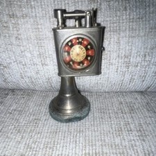 1950’s NWC Monte Carlo Roulette Wheel Tabletop Cigar Lighter w/ Metal Stand Base picture