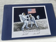 Paul Calle, Chris Signed/Numbered 1969 First Men On Moon W1 picture