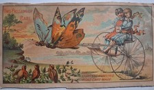 1880s-90s BUTTERFLIES Pulling Chariot VICTORIAN Trade Card BIRDS Children 3x6 picture