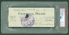 RARE 1906 Jack London Signed Autograph Check Signature PSA Slabbed picture