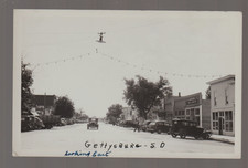 Gettysburg SOUTH DAKOTA RPPC c1940 MAIN STREET Red & White Store COCA COLA B1 picture