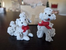 Vintage Spaghetti Poodle with Red Bows Figurines 2