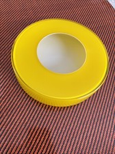MCM Yellow Cased Glass Vase 7.5” D X 2”H Stunning Centerpiece RARE picture