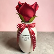 Hallmark Blooming Expressions Open Close Red Rose Vase LOVE YOU ALWAYS  8