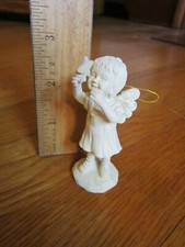 Angel Little Girl Holding Star All White Ornament Decoration Figurine 3