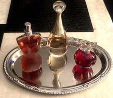 NEW OVAL VANITY TRAY PERFUME DISPLAY PARFUM FOR YOUR BEDROOM DRESSER METAL picture