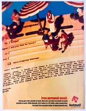Vtg Hotmail Microsoft Print Ad 1998 Tech Collectible Magazine Ad picture