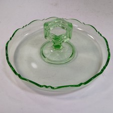 VTG Greensburg Depression Glass 81 Green Pattern Bon Bon Dish Uranium Handled picture