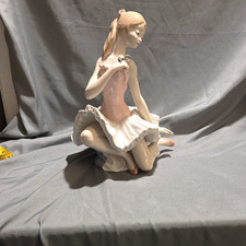 Vintage Rare Find Tengra Spain Porcelain Large Seated Ballerina Figurine  picture