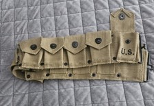 US WW2 Style Garand Ammo belt 10 Pockets Canvas US Seller picture