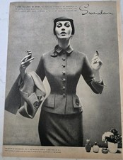 1951 Women's Swansdown Suit Dovima perfume bottle  vintage Ad picture