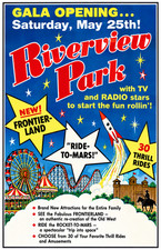 Vintage Riverview Park  Amusement Park Gala Opening Ad Magnet – Chicago Illonois picture