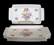 4 Vintage 1960s CP Colditz Porcelain Rectangular Appetizer Snack Plates Germany picture