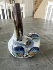 Vintage 6.25” Tall Tonala Pottery Vase Signed KE Mexico picture