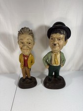 Vintage 1971 Laurel and Hardy Chalkware Esco Productions Statues Figurines picture