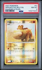 PSA 8 Hippopotas 51/130 Diamond & Pearl Reverse Holo 2007 picture