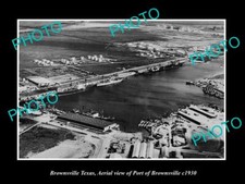 OLD LARGE HISTORIC PHOTO OF BROWNSVILLE TEXAS AERIAL VIEW OF THE PORT c1930 picture