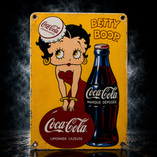 Betty Boop Coca-Cola Vintage Rusty Heavy Metal Sign – 40 × 60 cm (15.7” × 23.6”) picture