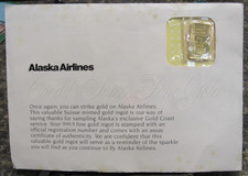 Vintage 1981 Credit Suisse 5g Gold Bar .9999 Fine Sealed Assay Alaska Airlines picture