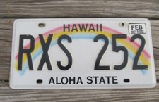 ONE REAL AUTHENTIC HAWAII ALOHA LICENSE PLATE RAINBOW AUTO NUMBER CAR TAG MAUI picture