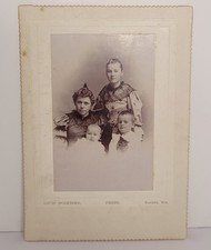 1890's Cabinet Card Victorian Family Leg of Mutton Sleeves-Second image on back picture