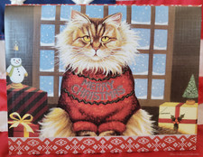 NEW Lowell Herrero Squeaky's Christmas Holiday Boxed Cards 18 & 19 Env Lang Cat picture