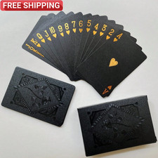Diamond Waterproof Black Golden Cards Plastic Poker Playing HD Deck of Cards picture