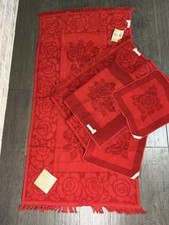 Sears Royal Touch Floral Hand Towel Rose Fringe Rare Roebuck Vintage Set NWT NOS picture