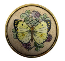 Halcyon Days Enamels Trinket Box Butterfly Lilic Small Tricket Box With Lid 3/4